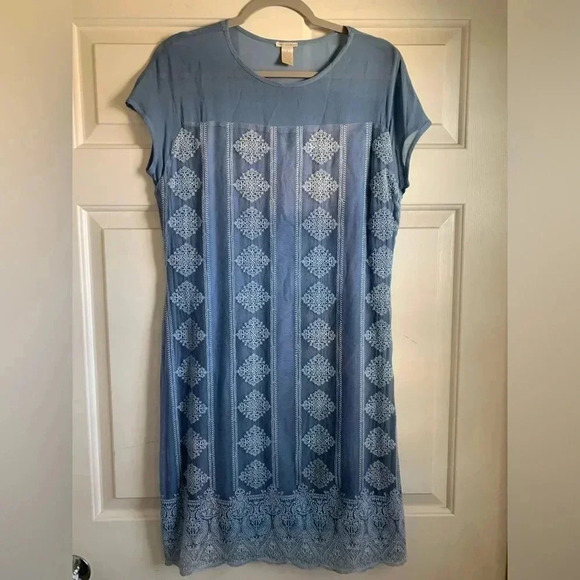 Sundance Twilight Embroidered Chiffon Shift Dress Small - Picture 2 of 4